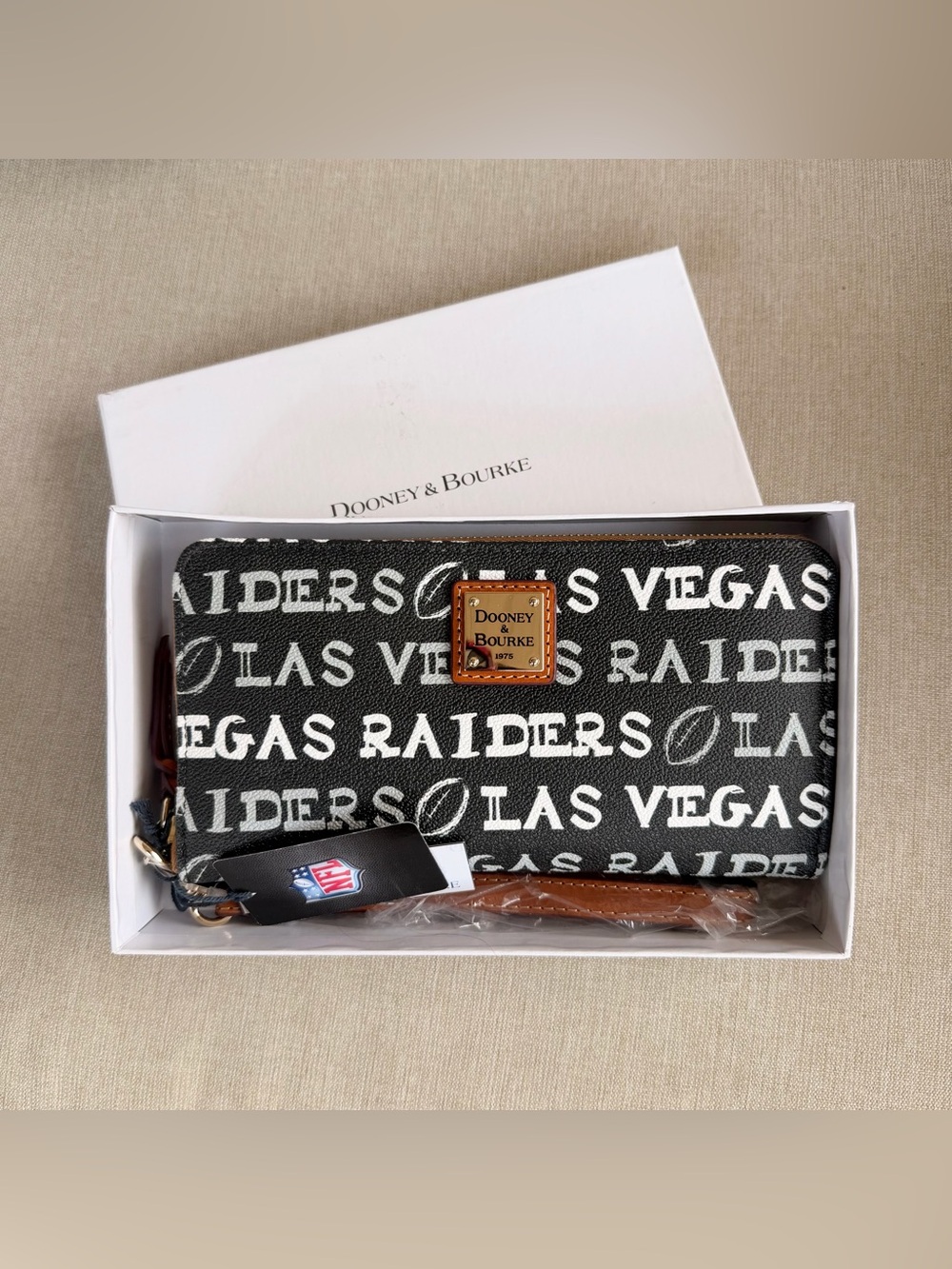 NWT Dooney & Bourke Las Vegas Raiders Wristlet Wallet